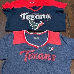 NFL Houston Texans Women's Navy and Red Short Sleeve Tees Large